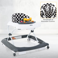 INFANS Foldable Baby Walker 3 in 1 Toddler Walker Leaning-Seated Walk-Behind with Removable Music Tray
