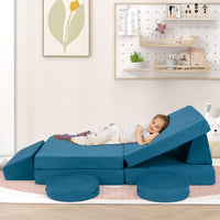 INFANS Modular Kids Play Couch 6 PCS Toddler Creative Sectional Fort Building Sofa for Playroom