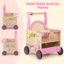 Wooden Baby Walker, Activity Center Push Walking Toy