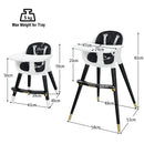 3 in 1 Convertible Baby Highchair Up and Down Highchairs for Toddlers