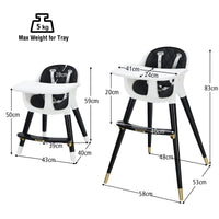 3 in 1 Convertible Baby Highchair Up and Down Highchairs for Toddlers