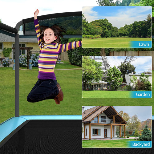 6FT Kids Recreational Trampoline, 2-in-1 Outdoor Toddler Trampoline w/Swing