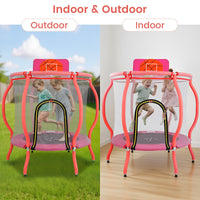 OLAKIDS 48" Trampoline for Kids, Indoor Outdoor Toddler Trampoline with Safety Enclosure Net