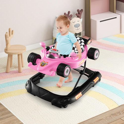 Foldable Baby Walker with 3 Adjustable Height Settings for 7-14 Months Boys Girls