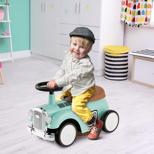 Retro Kids Ride-on Toy, Kids Vehicle Toy w/Under Seat Storage, Foot to Floor Riding Car for Boys Girls 18-36 Months