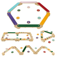 Kids Balance Beam Stepping Stones Set, 20 PCS Montessori Obstacle Course for Toddler Indoor Outdoor