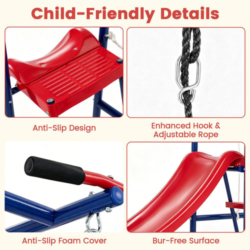 8 in 1 Swedish Ladder, Kids Indoor Outdoor Jungle Gym Playground