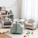 Kids Sofa Wooden Armrest Chair Couch with Thick Cushion Beech Legs