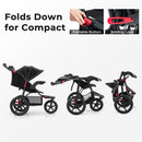 INFANS Jogging Stroller, Foldable Jogger with Air-Filled Tires Shock Absorbing Suspension