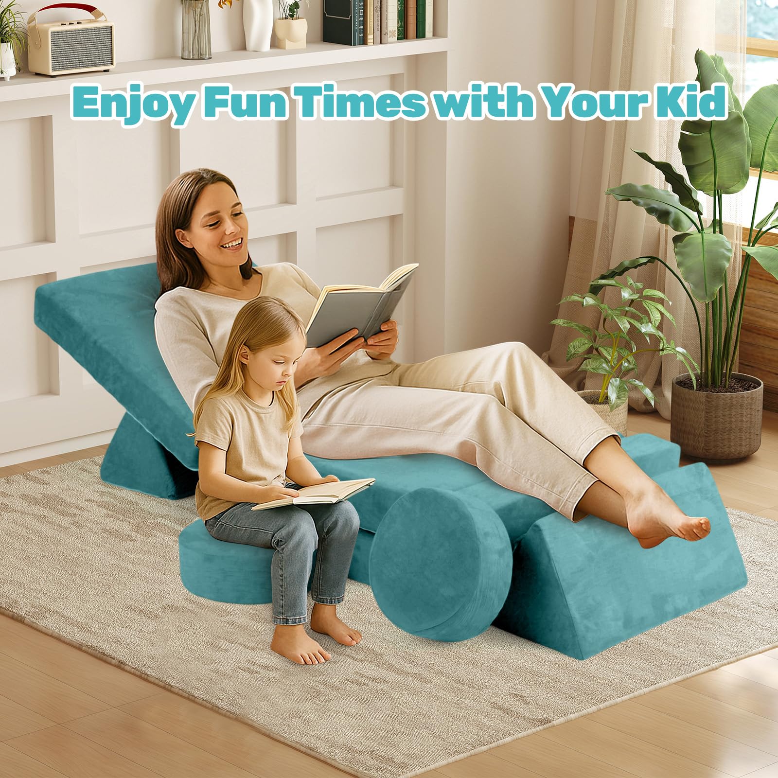 13-Piece Modular Kids Play Couch – Premium Soft Foam, Removable Cover