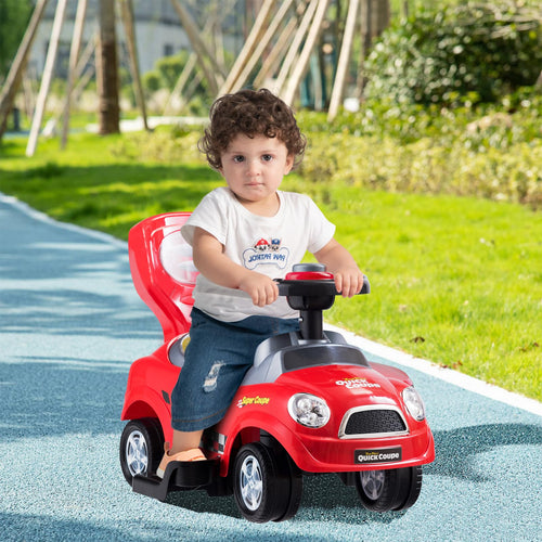 3-in-1 Ride On Push Car, Foot-to-Floor Toddler Walking Car w/Anti-Back-Tipping Design, Sliding Car for 2-6 Years