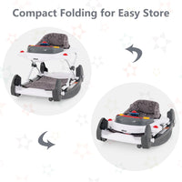 INFANS Baby Walker 5 in 1 Behind Walker Learning Seated Rocker Bouncer with Removable Music Tray