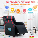 Kids Recliner Sofa Couch with Adjustable Backrest Footrest and High Density Sponge