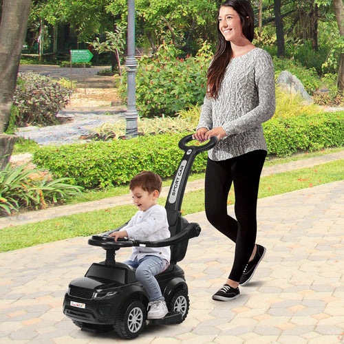 3 in 1 Kids Ride On Push Car, Stroller Sliding Walking Car with Horn, Music, Light
