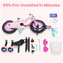Kids Bike, 14 16 18 Inch Sweet Heart Theme Girls Bicycle