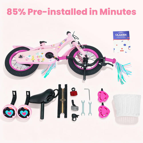 Kids Bike, 14 16 18 Inch Sweet Heart Theme Girls Bicycle