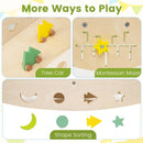 Pikler Triangle Set, 13 in 1 Frog Theme Foldable Wooden Montessori Toddler Climbing Toys