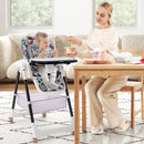 5-in-1 folding baby high chair with wheels and footstool
