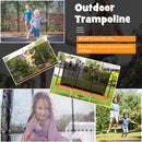 14 x 8FT 200 kg Weight Capacity Outdoor Kids Trampoline ASTM Certified Rectangular Trampoline with Enclosure Net, Safety Net and Ladder