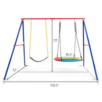 INFANS 2 Seat Swing Stand, 550 lbs Heavy Duty Metal Swing Frame