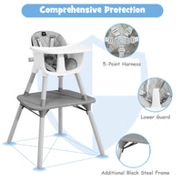 5-in-1 Multifunctional Convertible Baby Highchair with Harness & Removable Tray