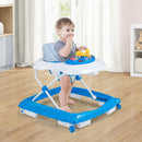Foldable Baby Walker with 3 Adjustable Heights Comfy Padded Seat Lights and Music Tray