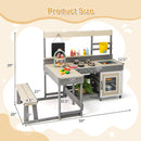 Outdoor Play Kitchen with Faucet Chalkboard Stoves Removable Sink Cooking Accessories
