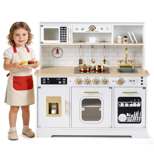 Play Kitchen for Kids with Realistic Lights and Sounds