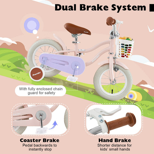30cm Kids Bike Ride On Bicycle Training Wheels w/Removable Basket