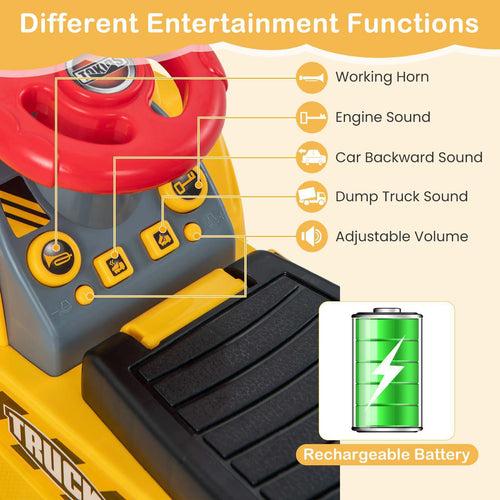 6V Kids Ride On Excavator Electric Vehicle Fun Digger Toy for Toddlers