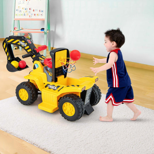 6V Kids Ride On Excavator Electric Vehicle Fun Digger Toy for Toddlers