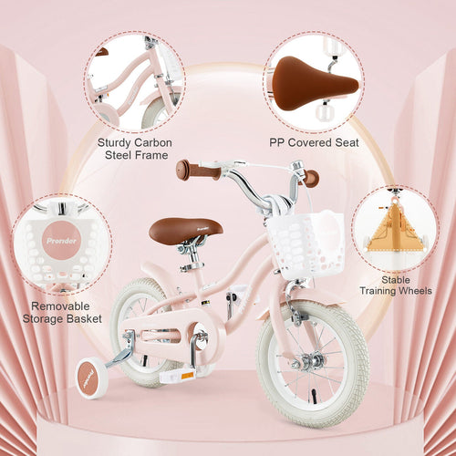 30cm Kids Bike Ride On Bicycle Training Wheels w/Removable Basket