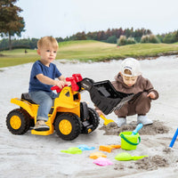 6V Kids Ride On Excavator Electric Vehicle with Basketball Hoop