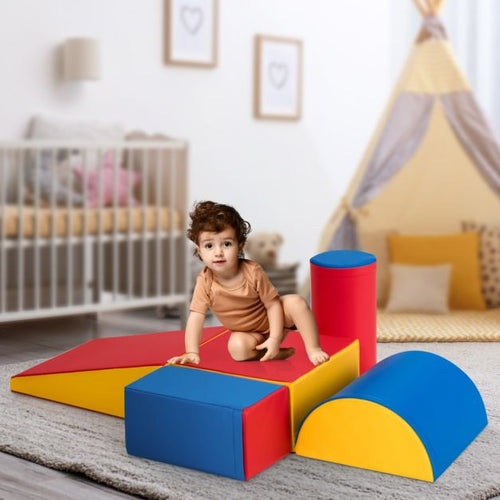 5-Piece Kids Climb & Crawl Activity Playset, Lightweight Soft Foam Block Activity Play Structures